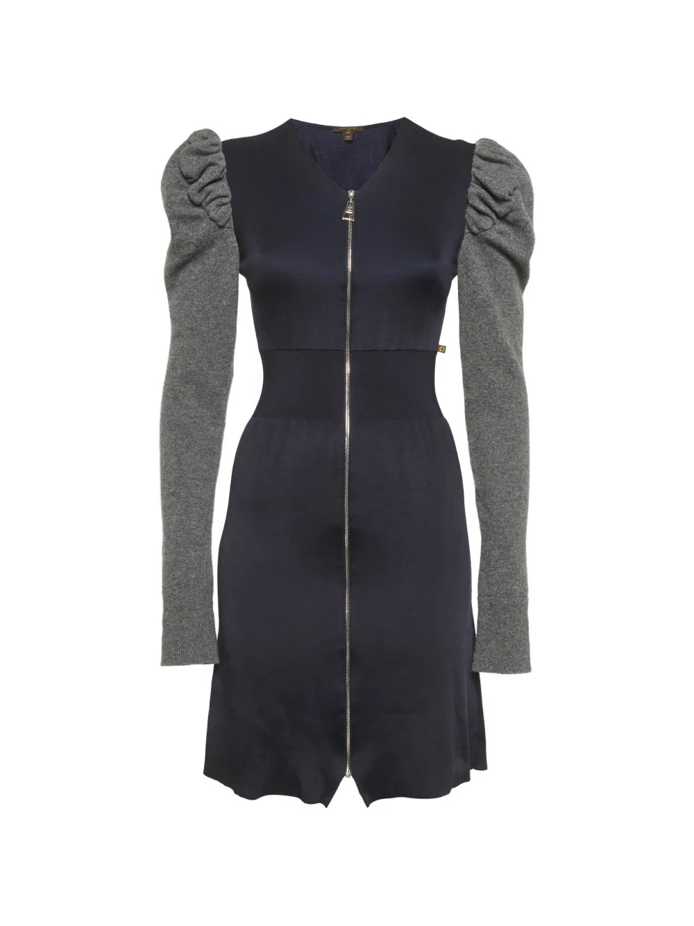 Louis Vuitton Pre-Owned zip-up knit mini dress - Blu