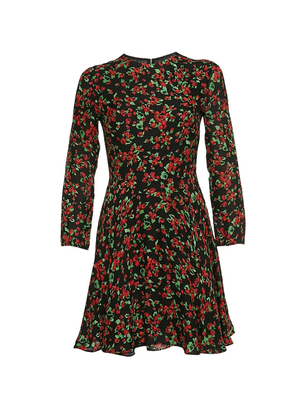 Valentino Garavani Pre-Owned floral-print silk mini dress - Nero