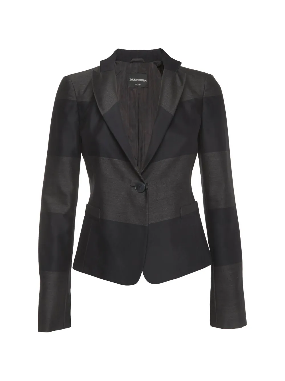 Emporio Armani Pre-Owned tailored horizontal-stripe blazer - Nero