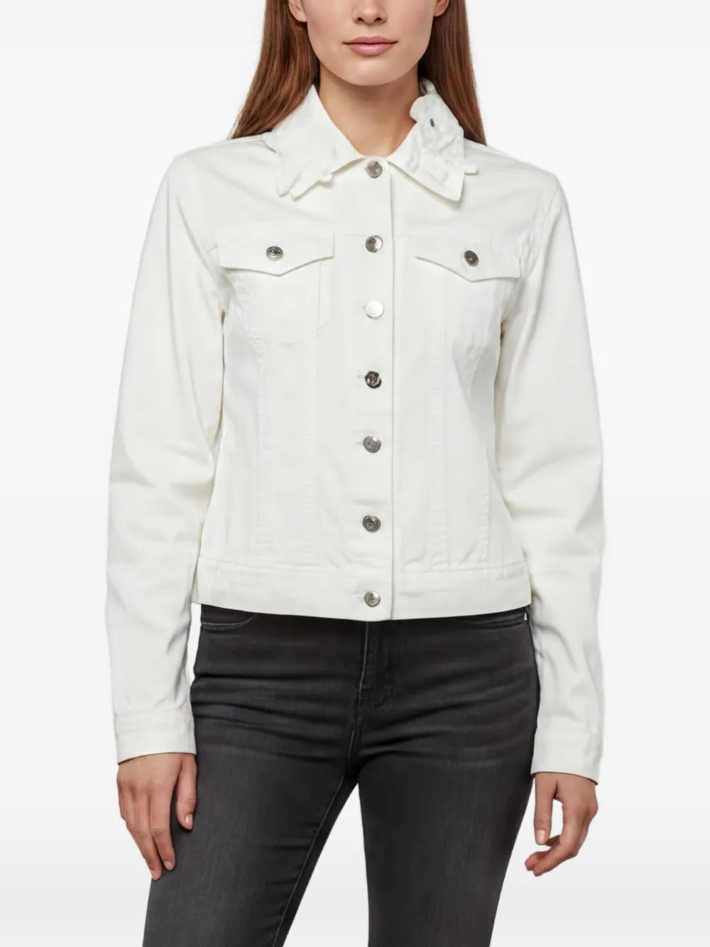 Red Valentino Vintage floral-appliqué denim jacket - Bianco