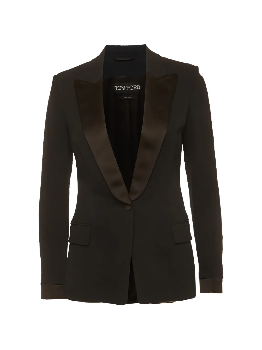 Pre-owned Tom Ford Satin-panel Slim-fit Jacket In Black