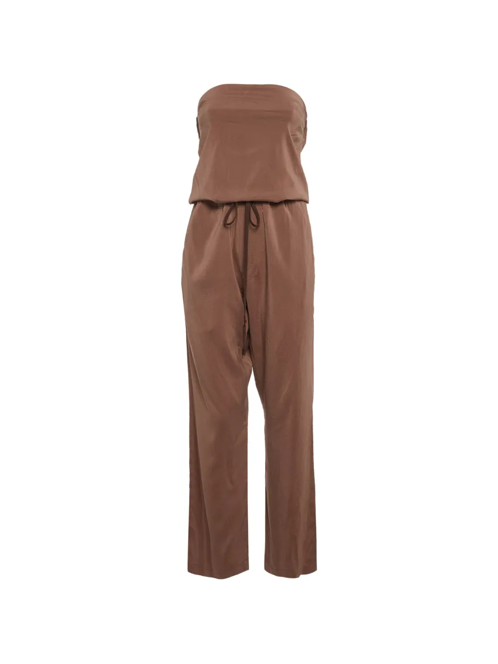 Brunello Cucinelli Vintage strapless drawstring jumpsuit - Marrone
