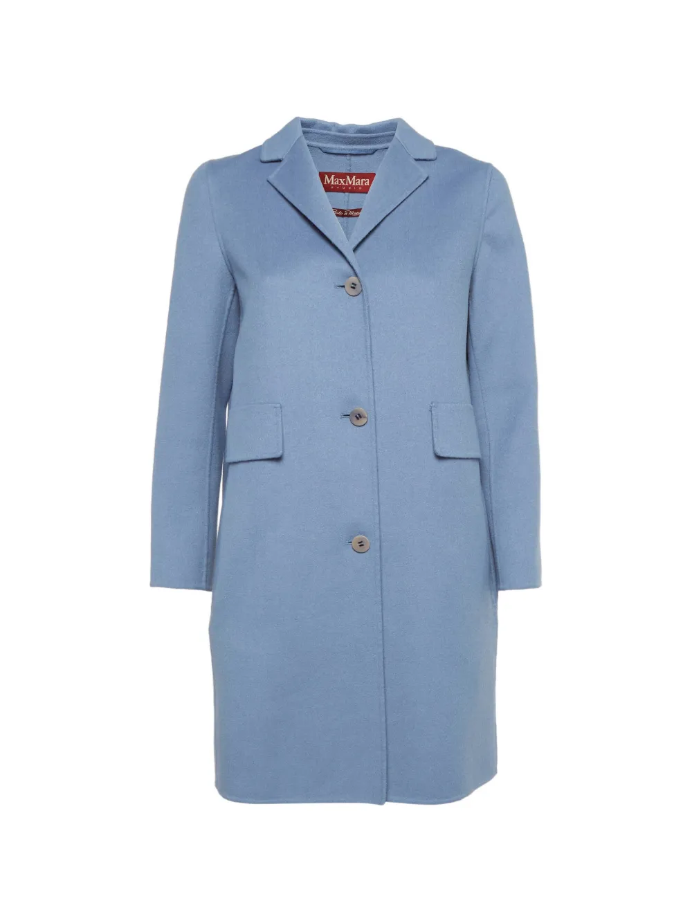 Max Mara felt button-front coat - Blue