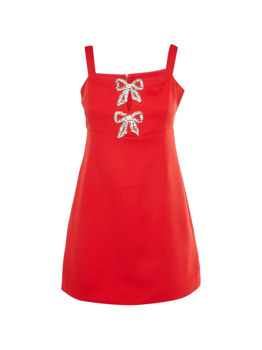 Self-Portrait bow-embellished crepe mini dress - Red