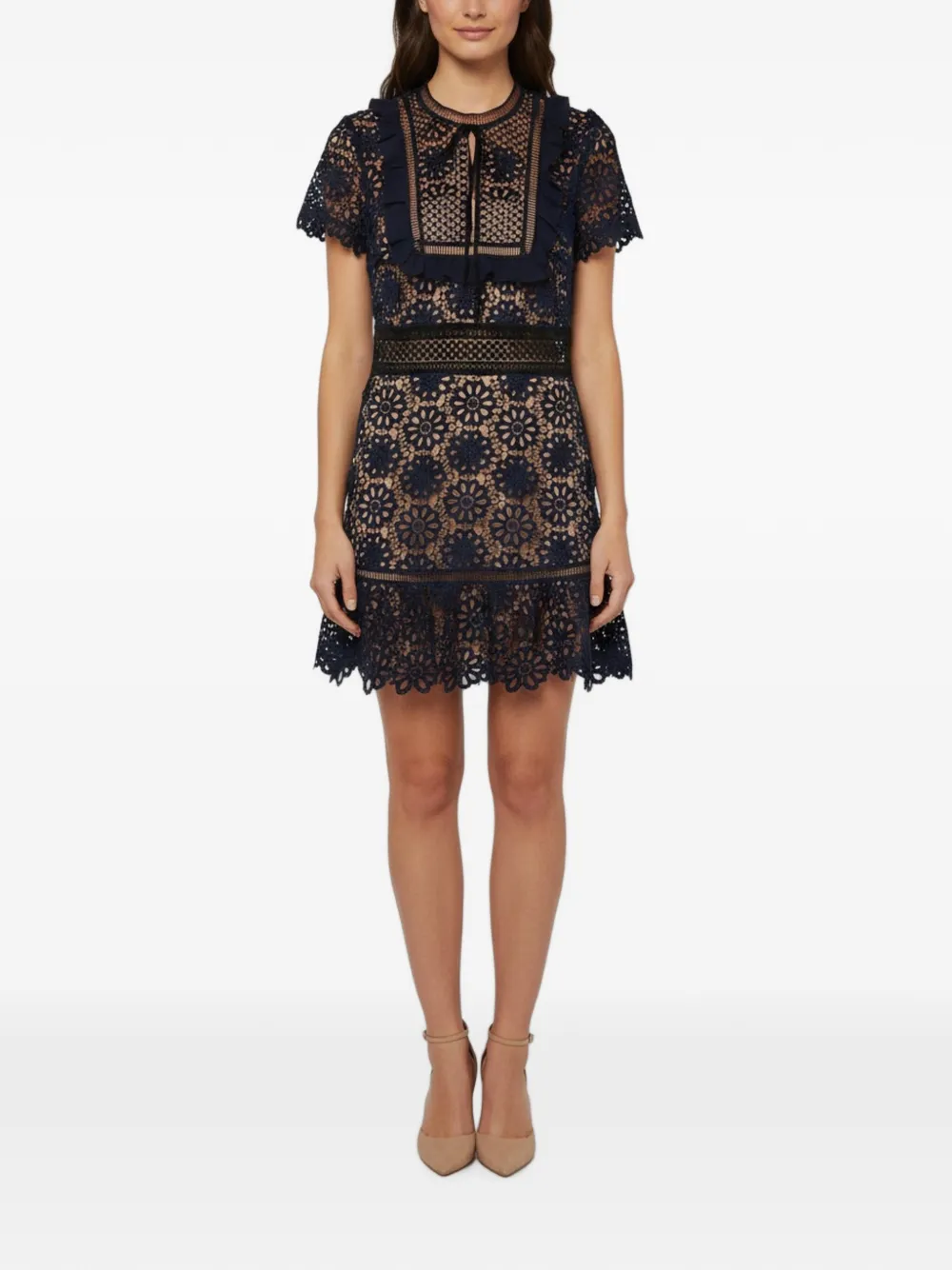 Self-Portrait Louisa guipure lace mini dress - Blu
