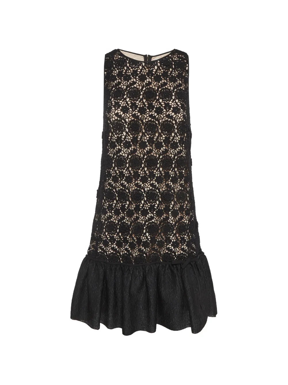 Red Valentino Vintage lace flounce-hem midi dress - Nero