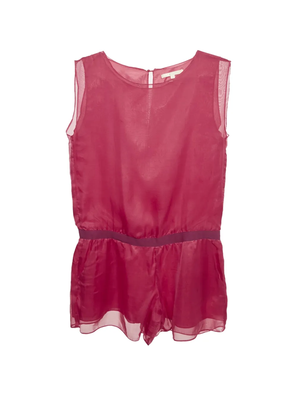 Pre-owned Maje Sheer Silk Playsuit In Pink
