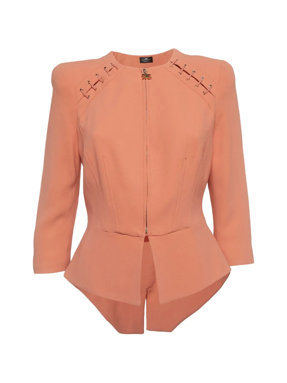 Elisabetta Franchi lace-detail peplum jacket - Arancione