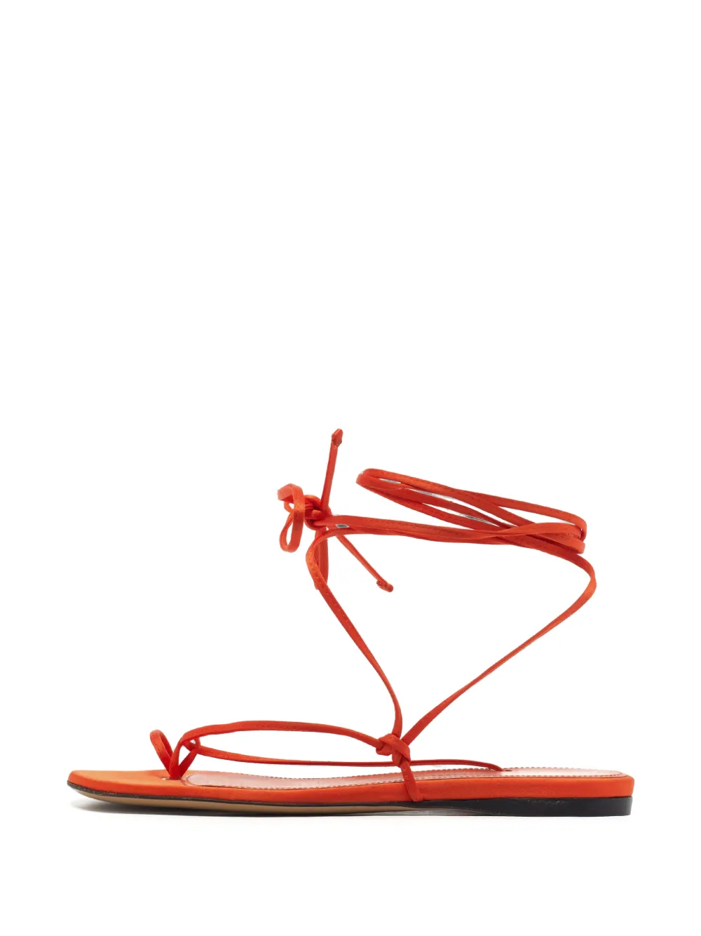 The Attico strappy ankle-wrap ballet flats - Orange