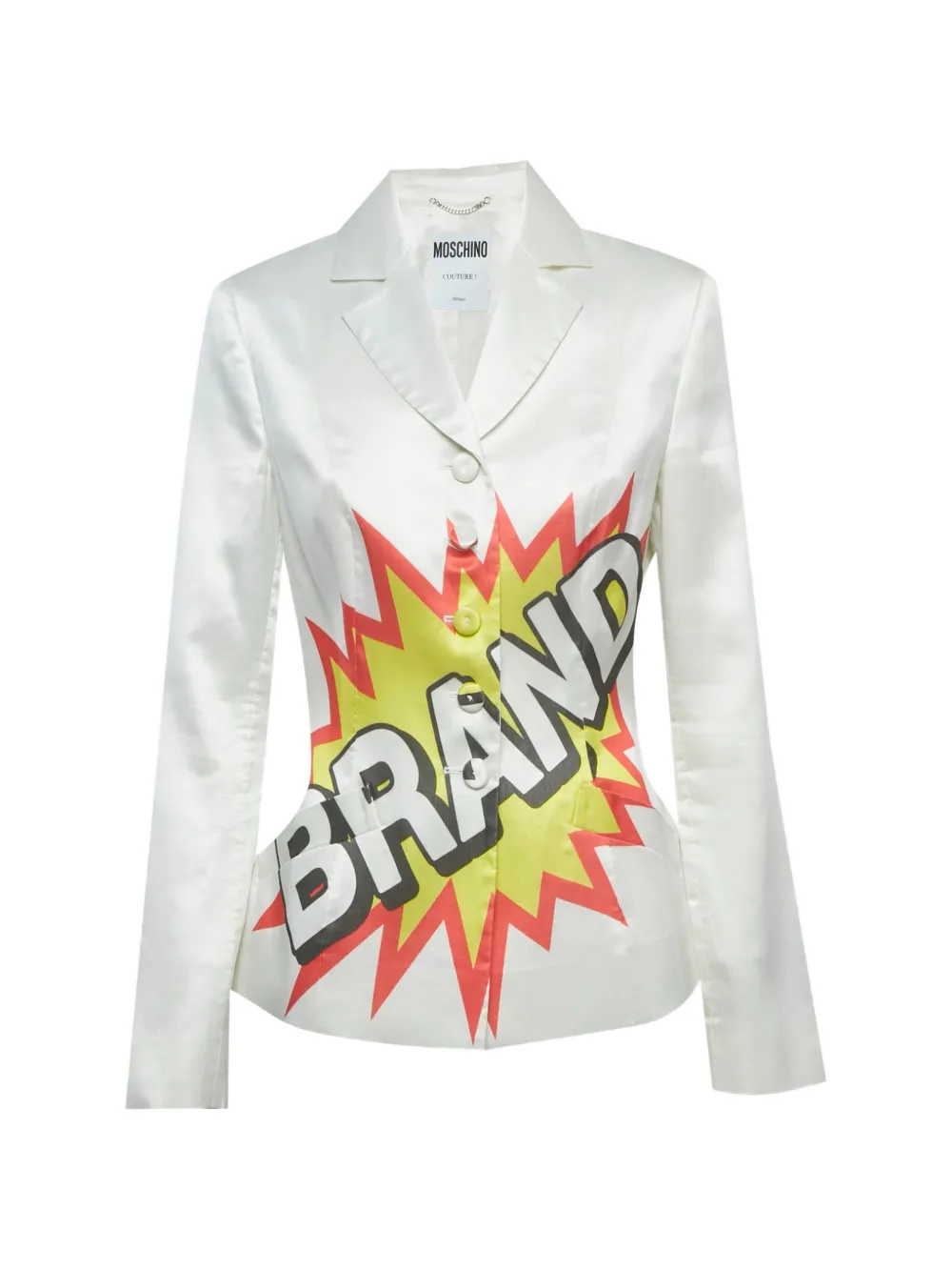 Moschino Pre-Owned Brand-print blazer - Bianco