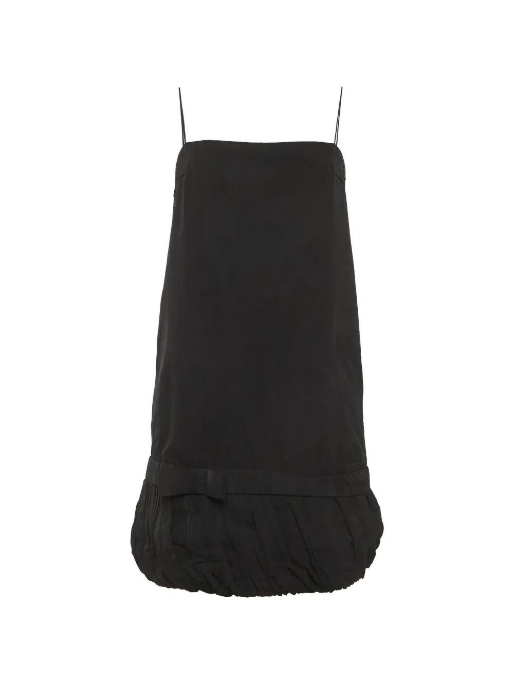 Pre-owned Stella Mccartney Taffeta Bubble-hem Mini Dress In Black