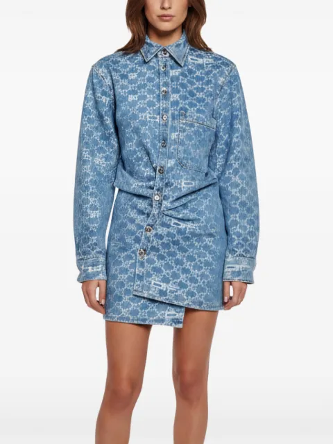 Off-White Pre-Owned monogram jacquard twist-front mini dress