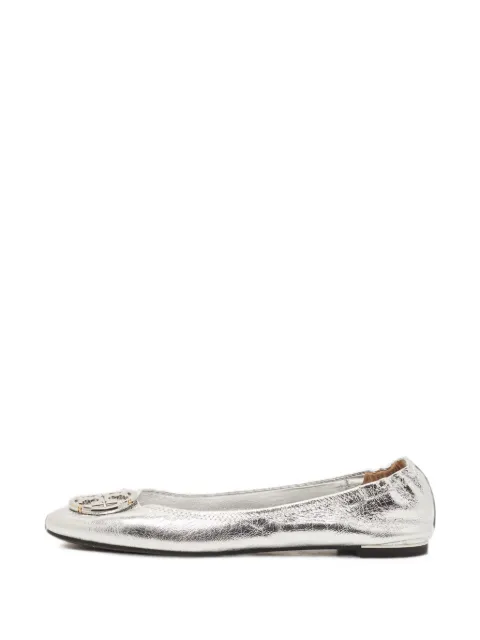 Tory Burch Minnie logo-plaque ballet flats