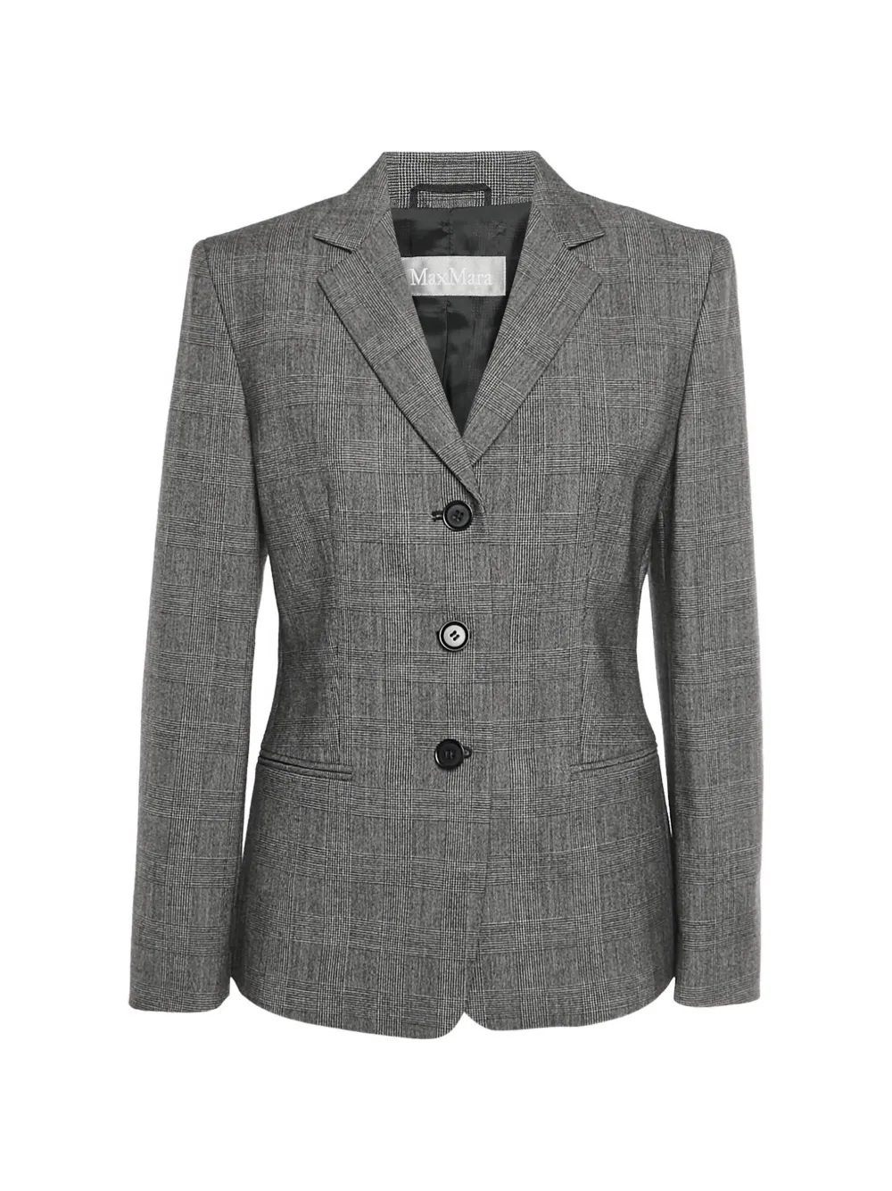 Max Mara glen-check single-breasted blazer - Grey