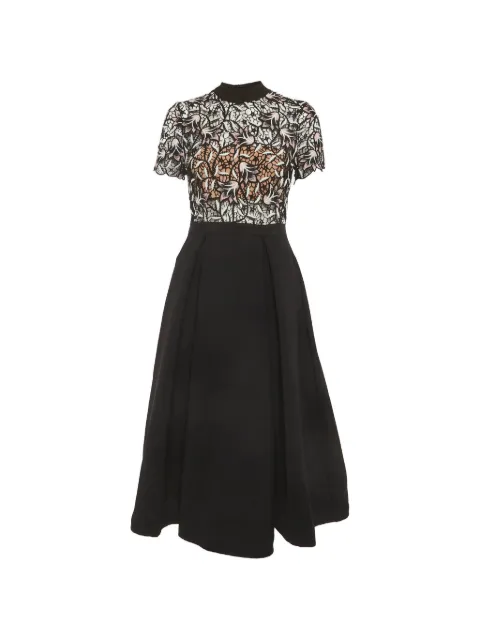 Self-Portrait Nightshade lace-trim midi dress