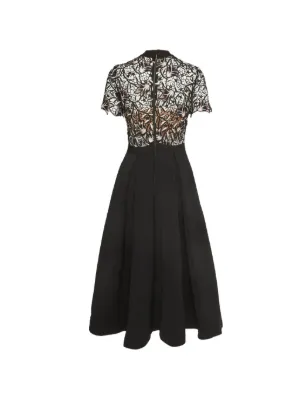 self portrait black lace midi dress Self-Portrait Nightshade lace-trim | IVORY Home Color:CAMEL color BLACK