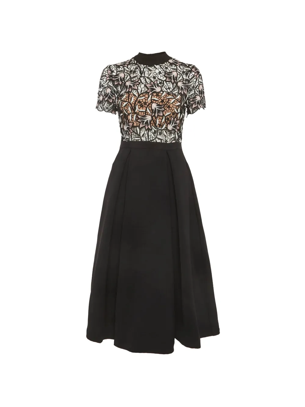 Self-Portrait Nightshade lace-trim midi dress - Black