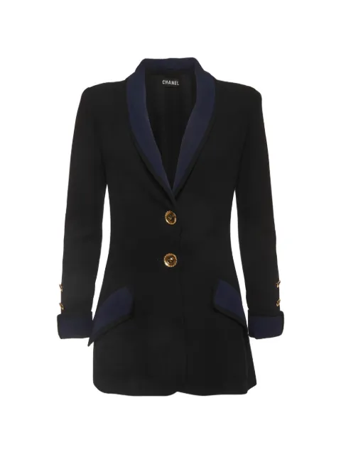 CHANEL Pre-Owned button-front crepe blazer