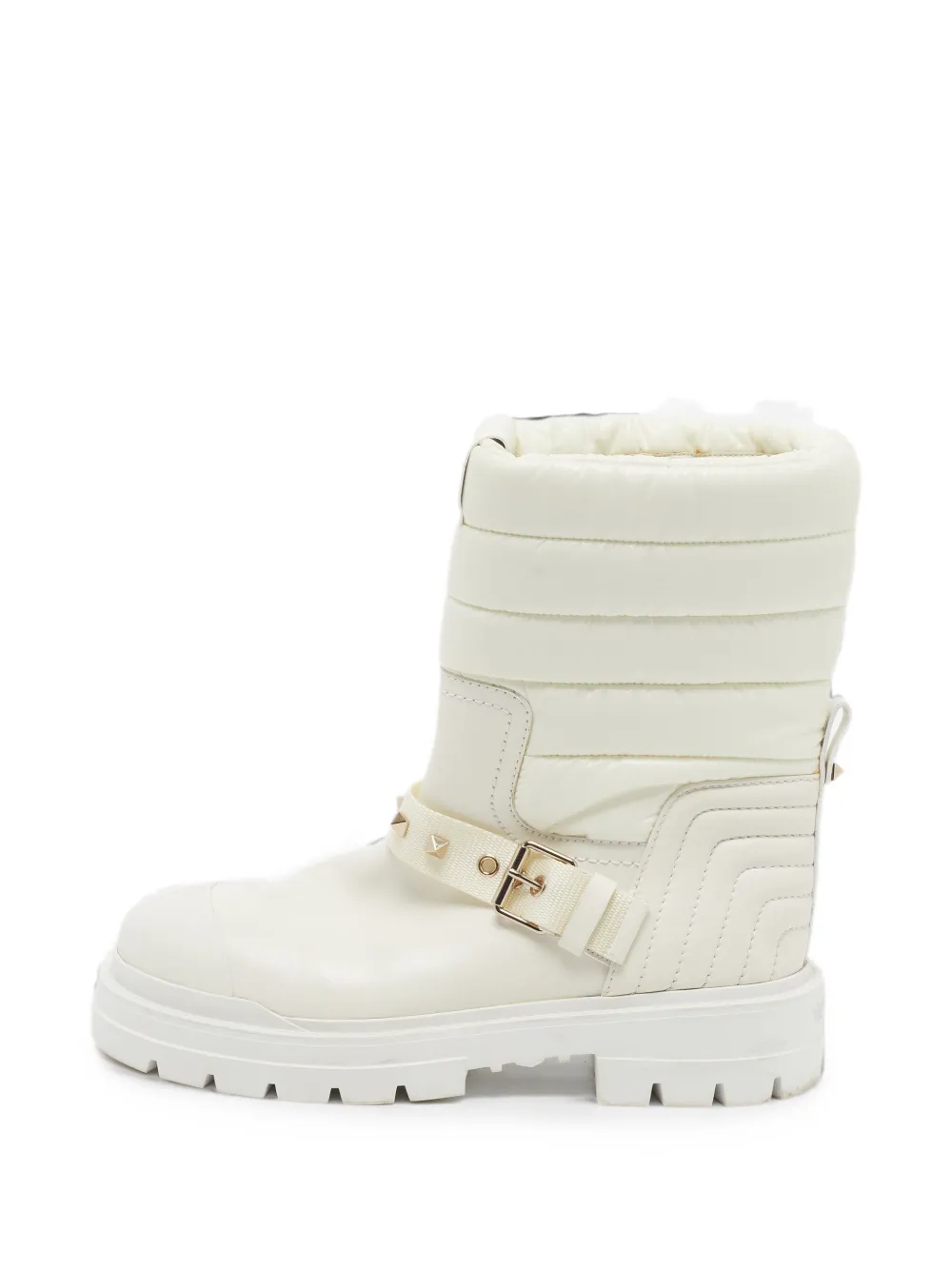 Valentino Garavani Pre-Owned Rockstud biker boots - Nude