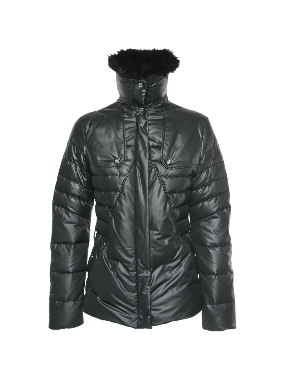 Versace Pre-Owned fur-trim puffer jacket - Nero