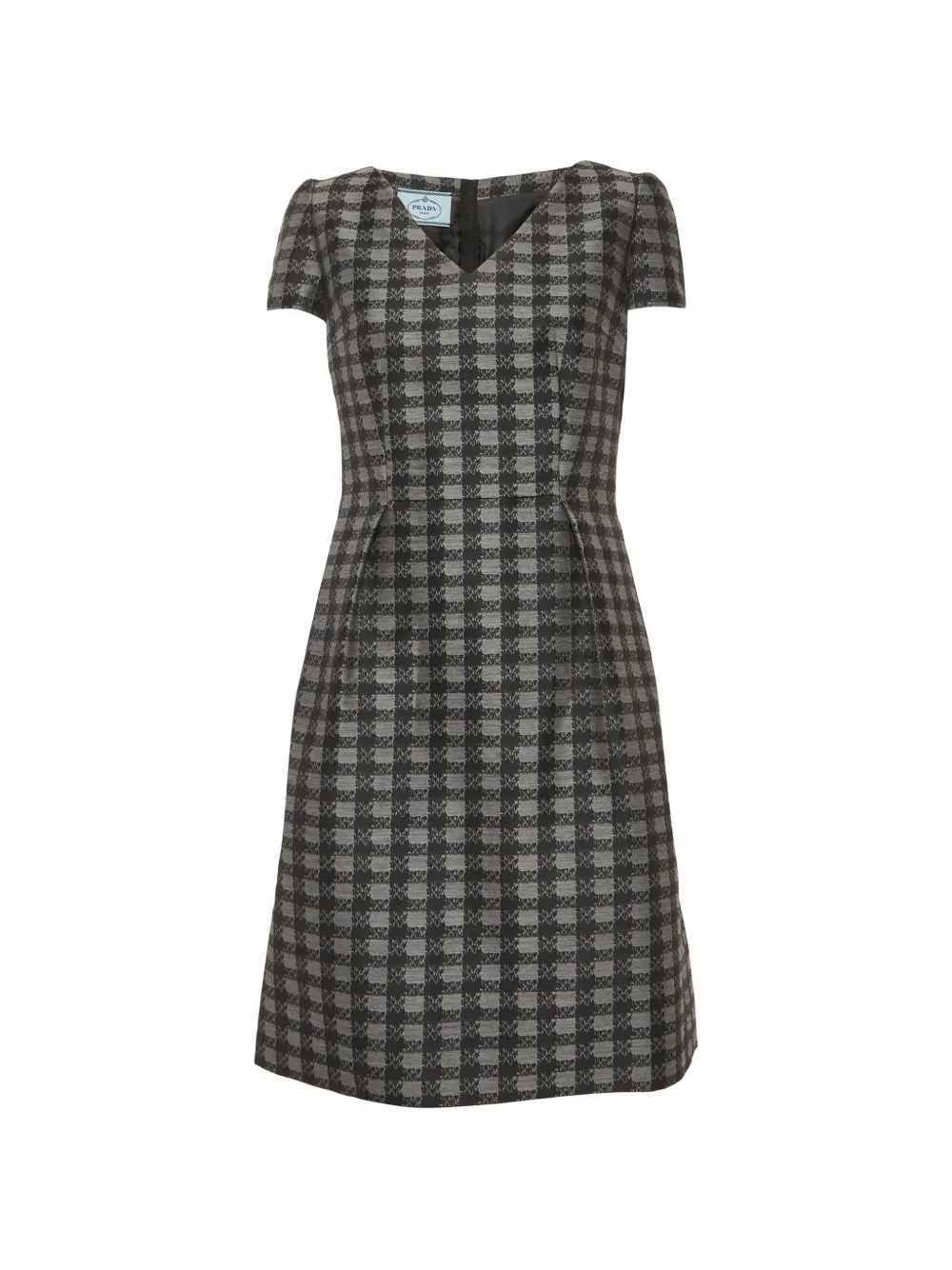 Prada Pre-Owned checked short-sleeve midi dress - Nero