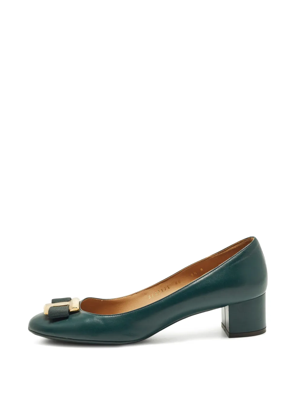 Ferragamo Pre-Owned Vara bow leather pumps - Grün
