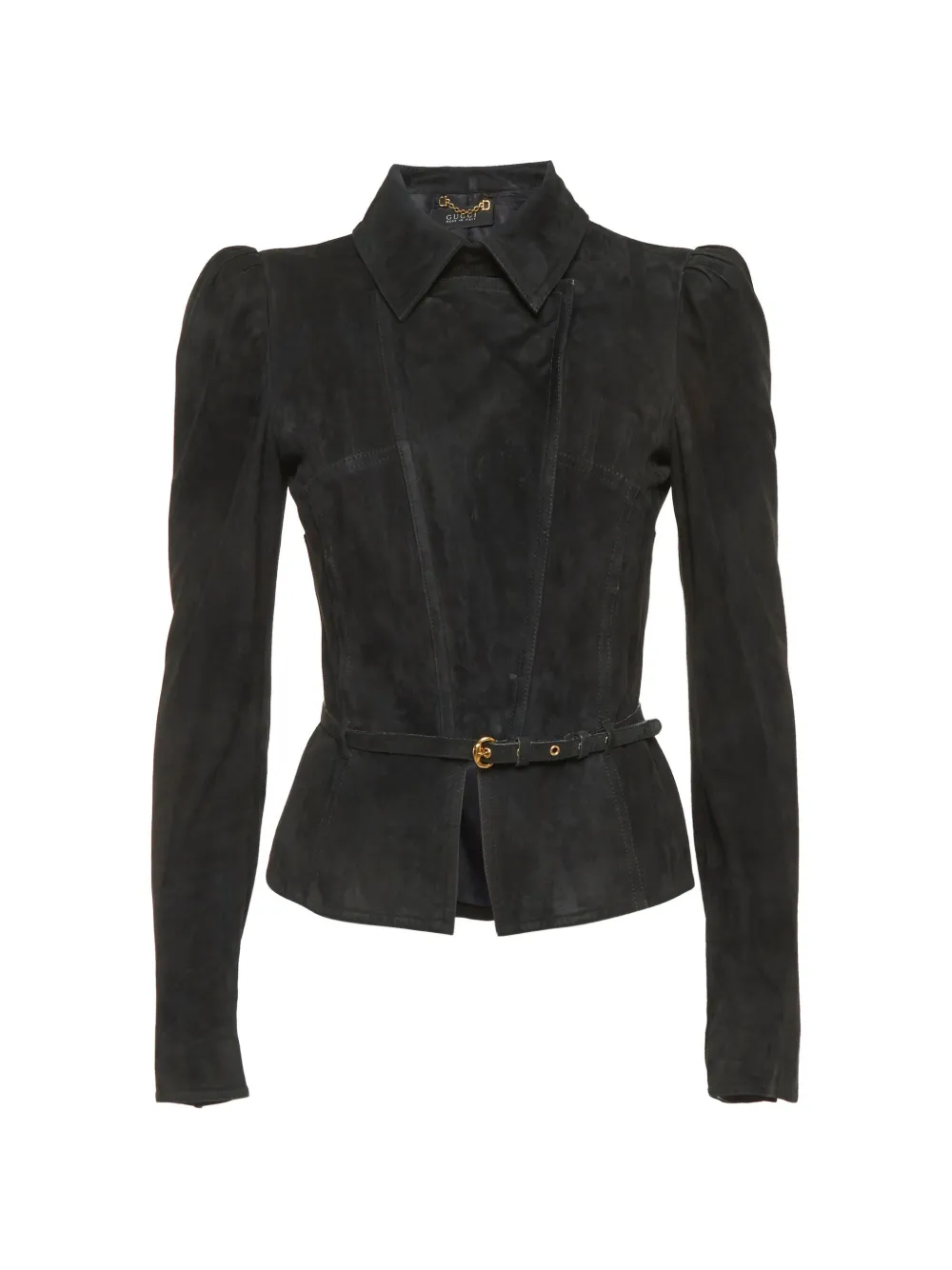 Gucci Pre-Owned belted suede jacket - Nero