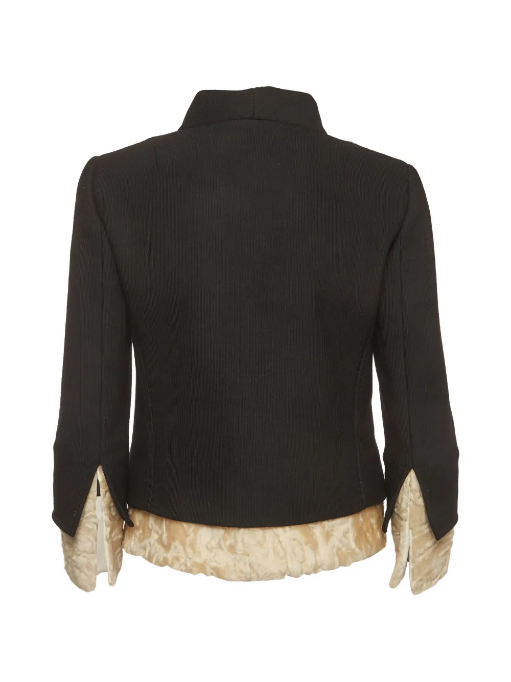 Dolce & Gabbana Pre-Owned fur-trim button-up jacket - Nero