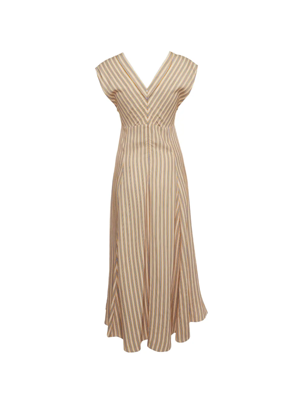 SANDRO striped ruched midi dress - Toni neutri