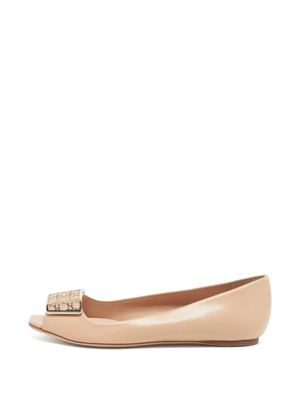 Christian Dior Pre-Owned Cannage plaque ballet flats - Neutrals