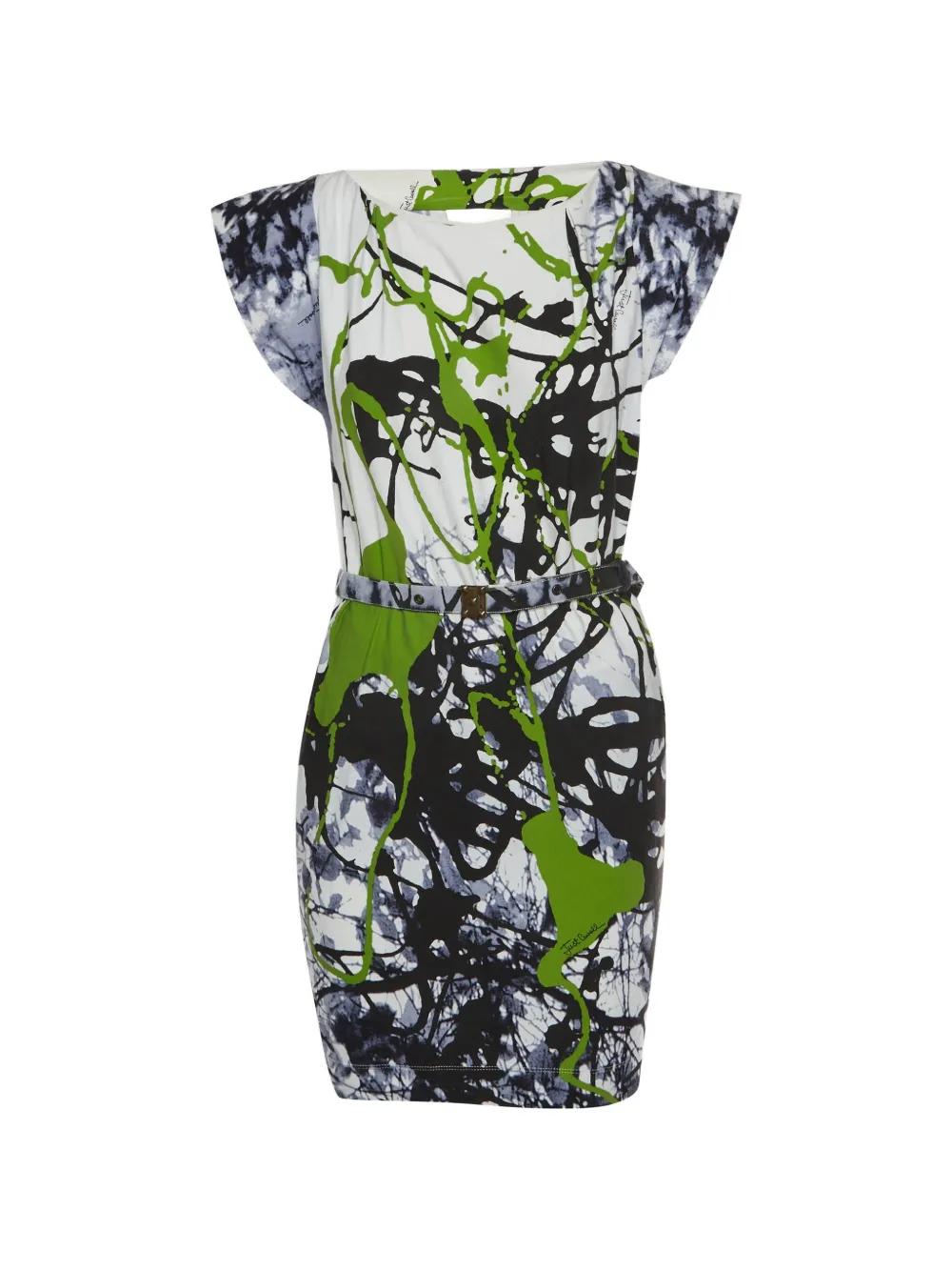Just Cavalli Vintage belted mini dress - Bianco