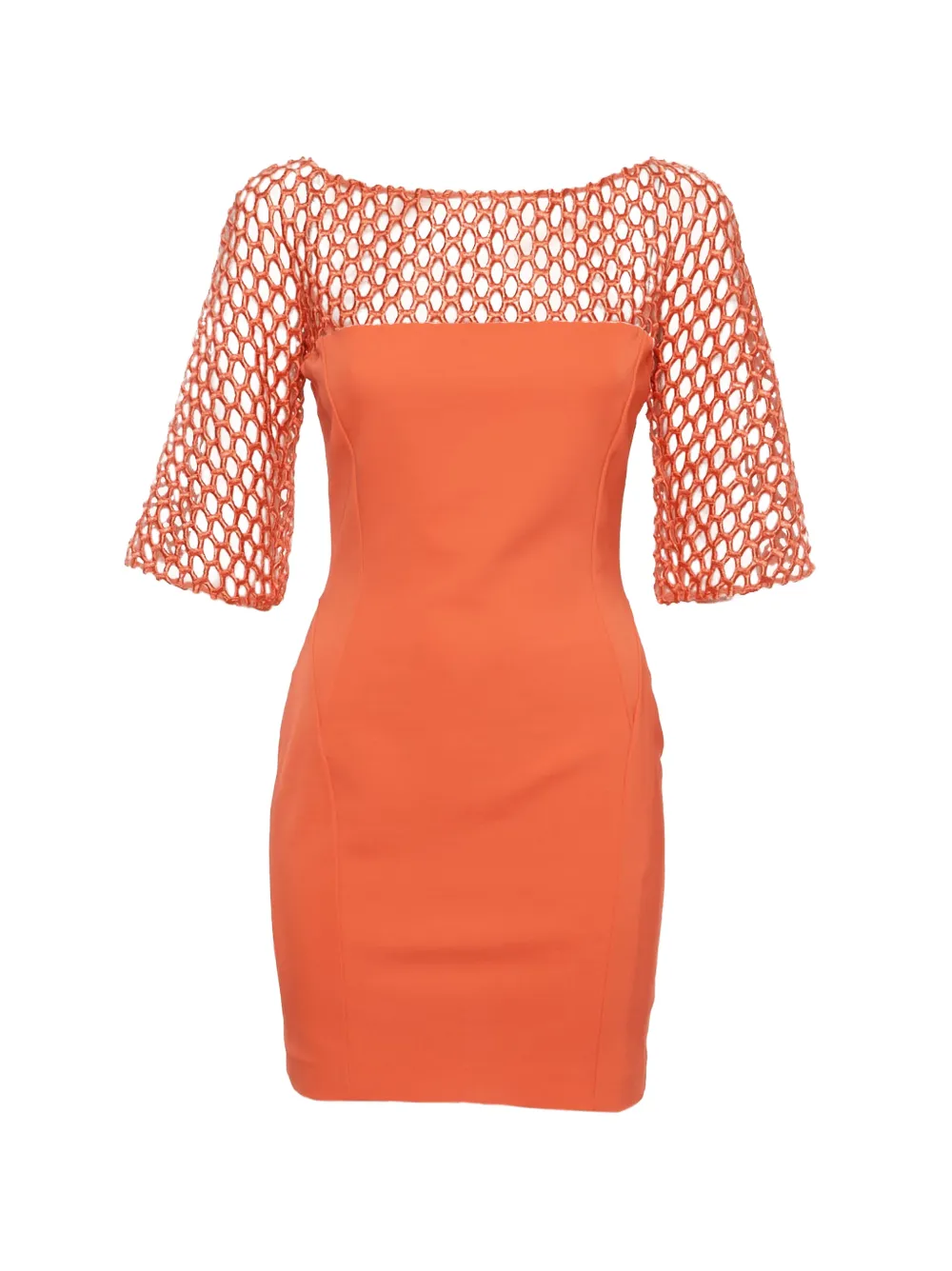 Zuhair Murad mesh-panel mini dress - Arancione
