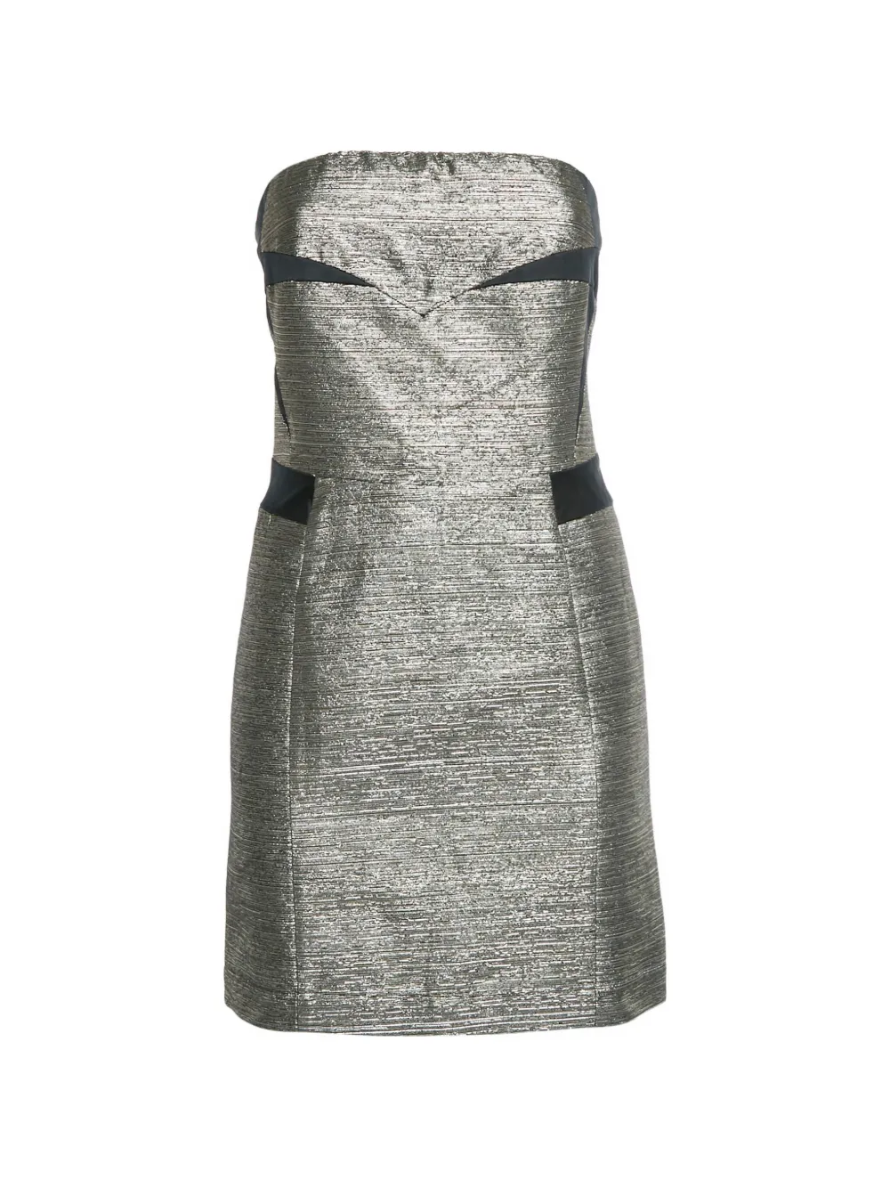 See by Chloé strapless metallic-satin mini dress - Oro