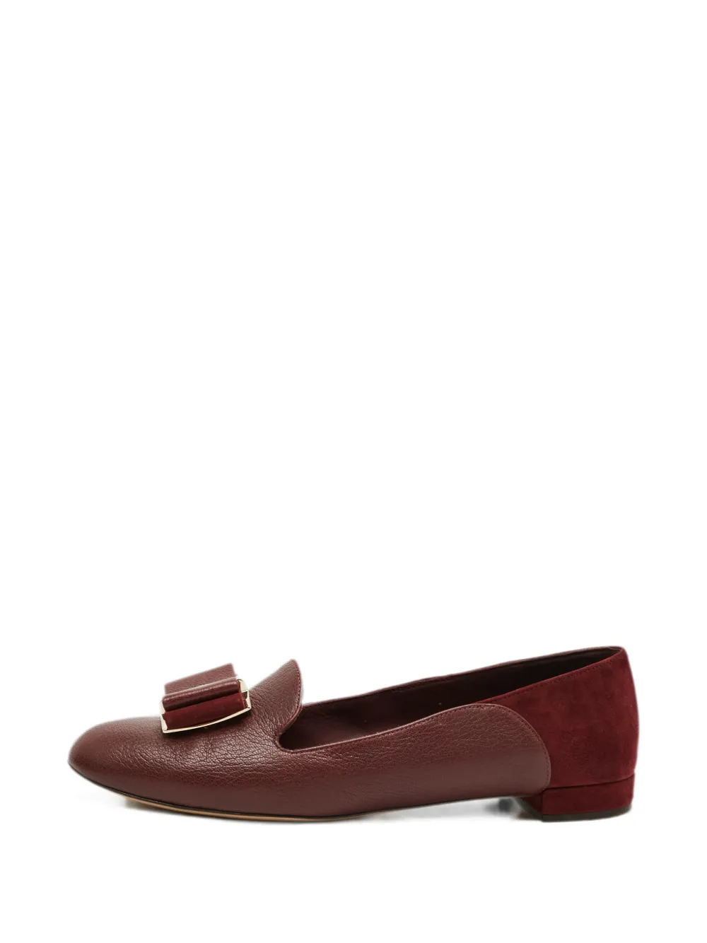 Ferragamo Pre-Owned Hausen bow-detail flat pumps - Rosso