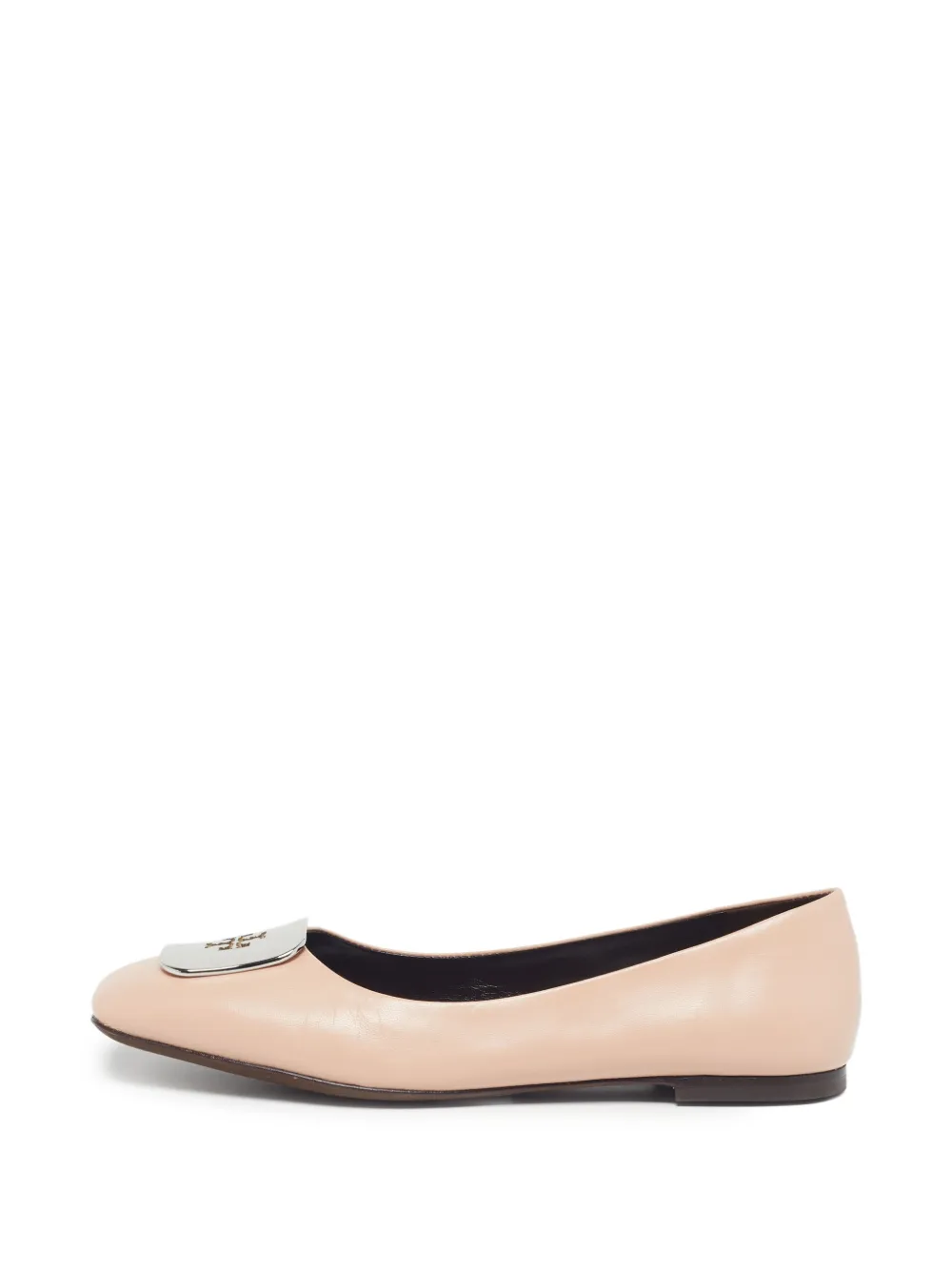 Tory Burch Georgia logo-plaque ballet flats - Nude