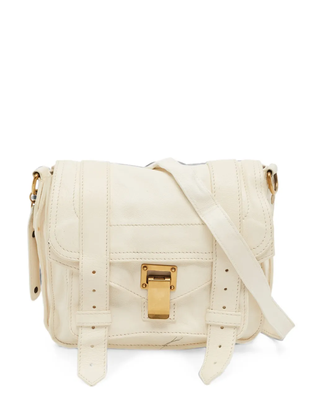 Proenza Schouler mini leather crossbody bag - Weiß