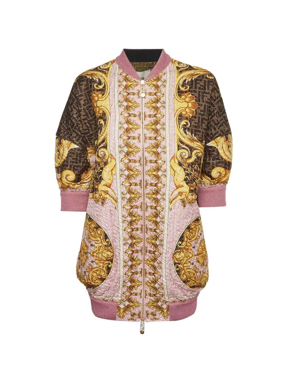 Fendi Pre-Owned x Versace Fendace baroque-print bomber jacket - Rosa