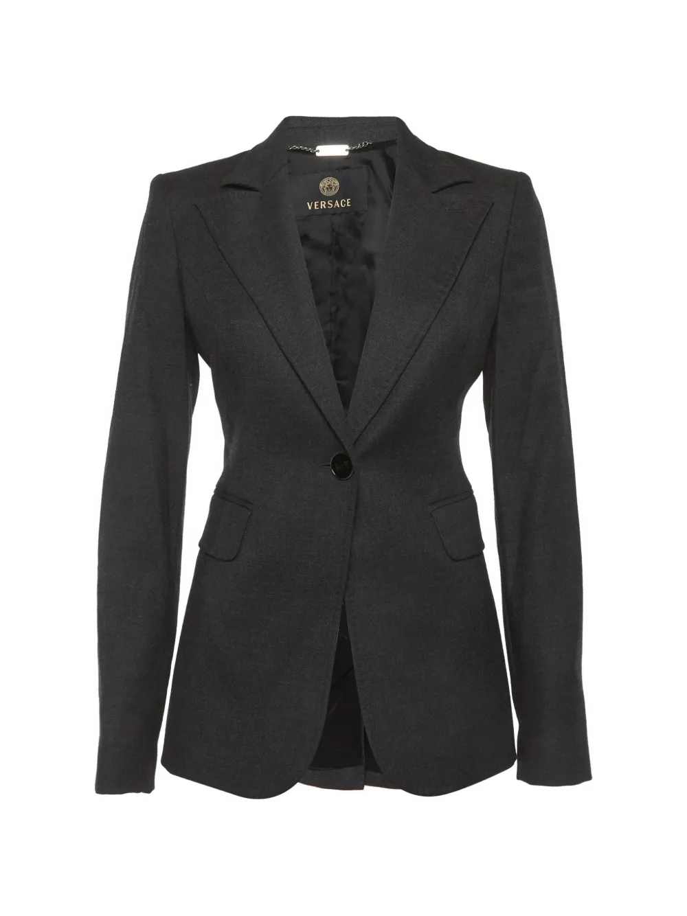 Versace Pre-Owned Greca-detail buckle blazer - Nero
