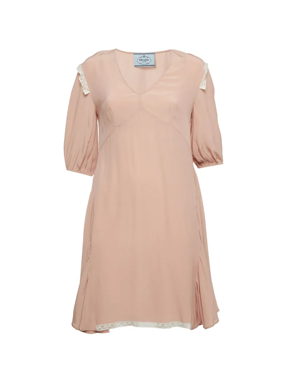 Prada Pre-Owned lace-insert mini dress - Rosa