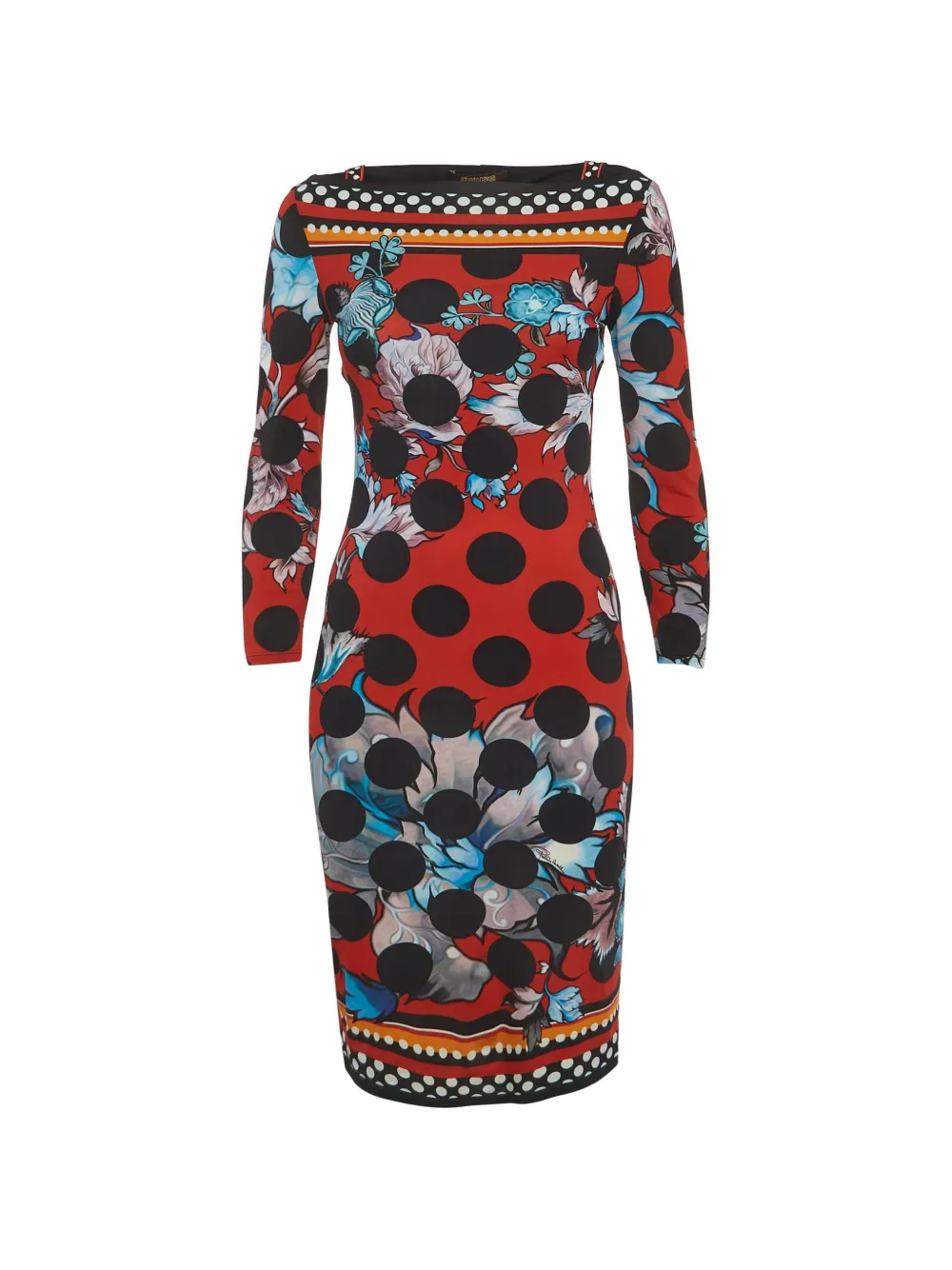 Roberto Cavalli Vintage floral polka-dot print midi dress - Red