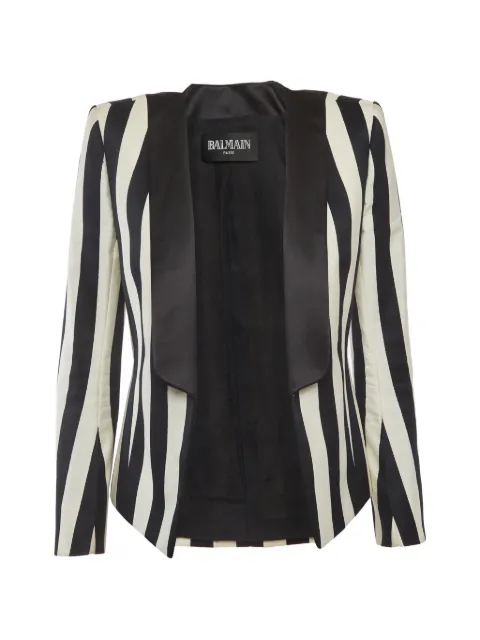 Balmain Pre-Owned stripe-pattern open-front blazer