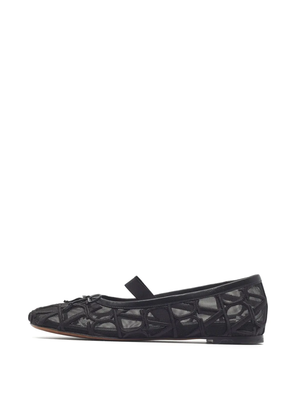 Valentino Garavani Pre-Owned Toile Iconographe leather ballet flats - Nero