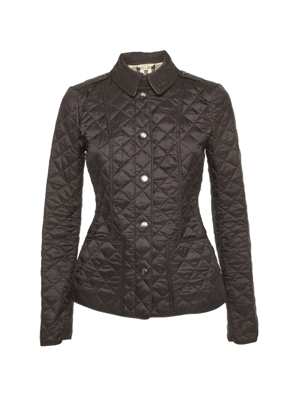 Pre-owned Burberry Button-up Quilted Jacket In Black