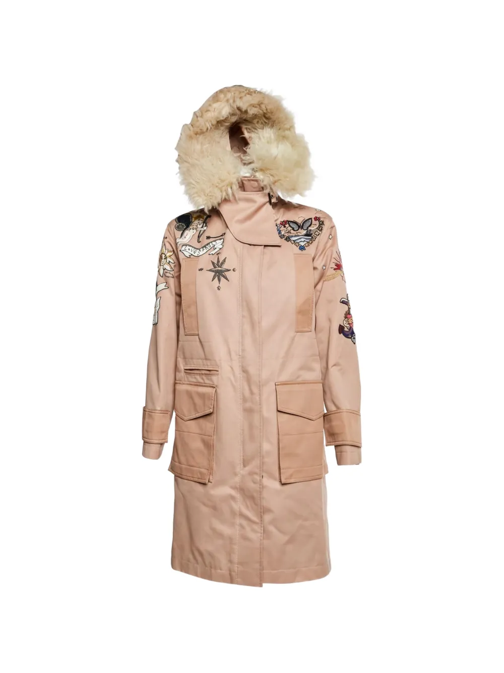 Valentino Garavani Pre-Owned Tattoo bead-embroidered parka - Rosa