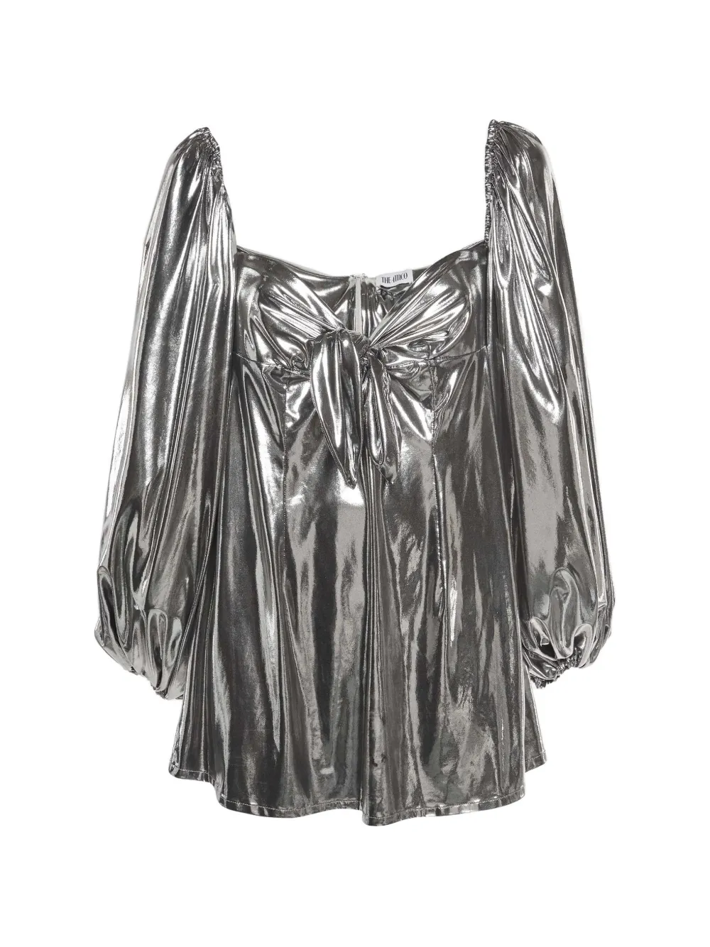 The Attico lamé off-shoulder mini dress - Argento
