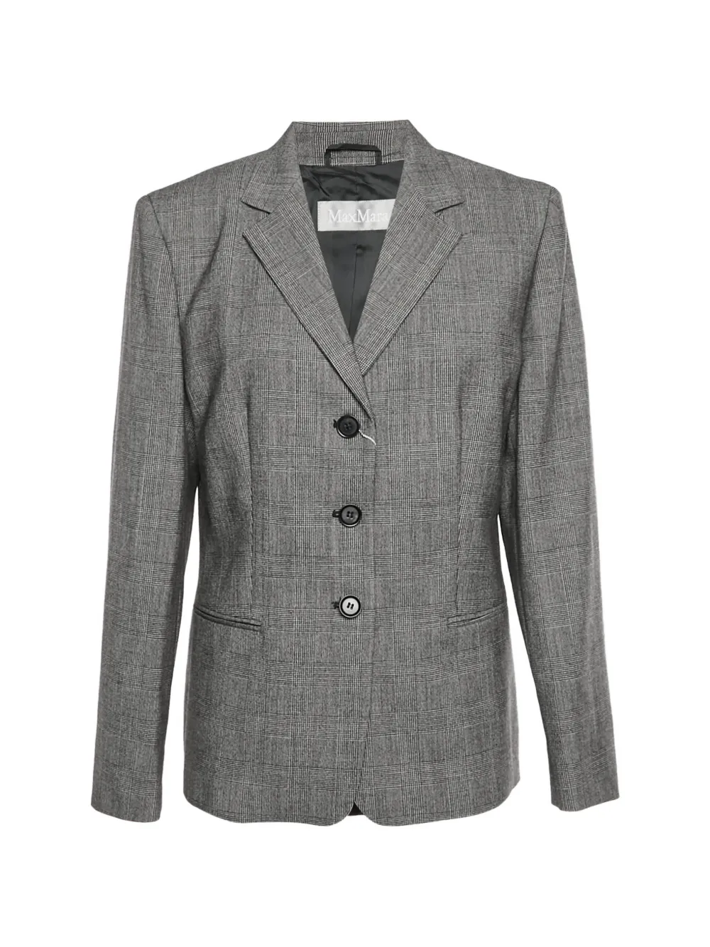 Max Mara Glen plaid single-breasted blazer - Grey