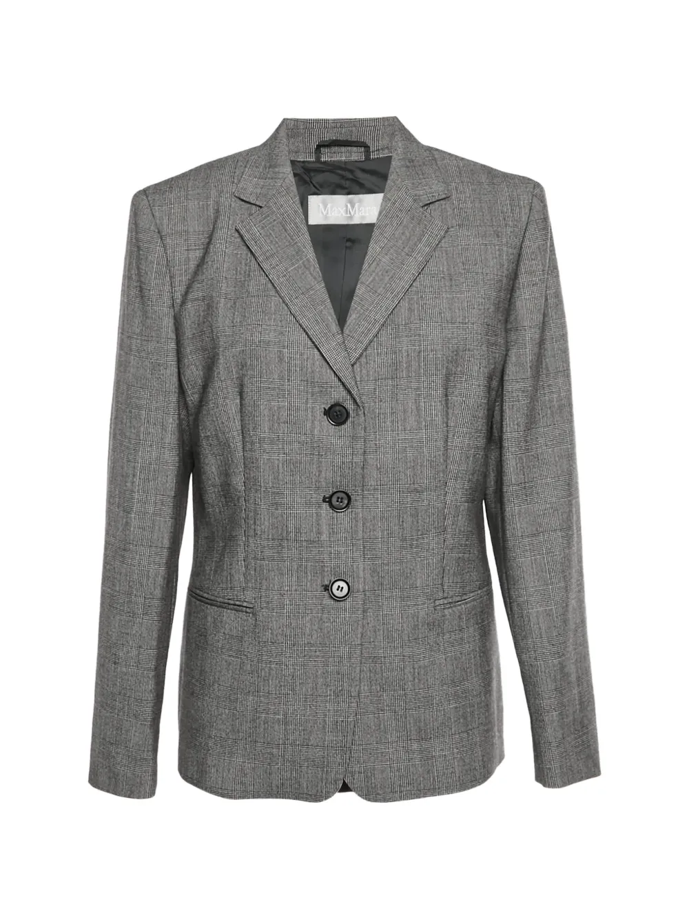Max Mara Glen plaid single-breasted blazer - Grigio