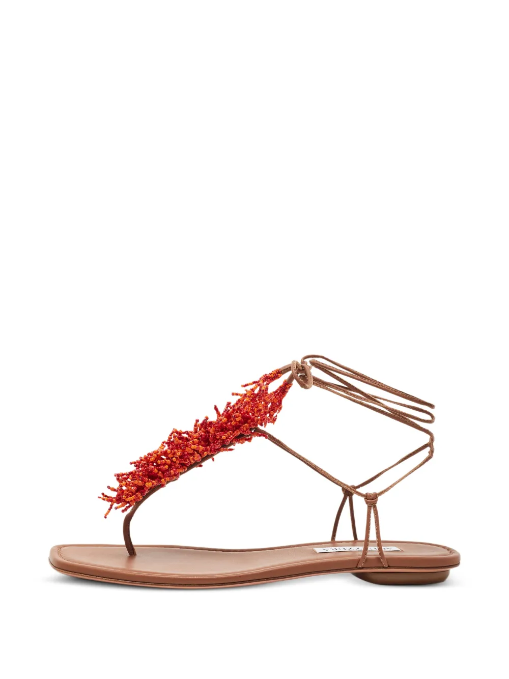 Aquazzura Panarea beaded sandals - Braun