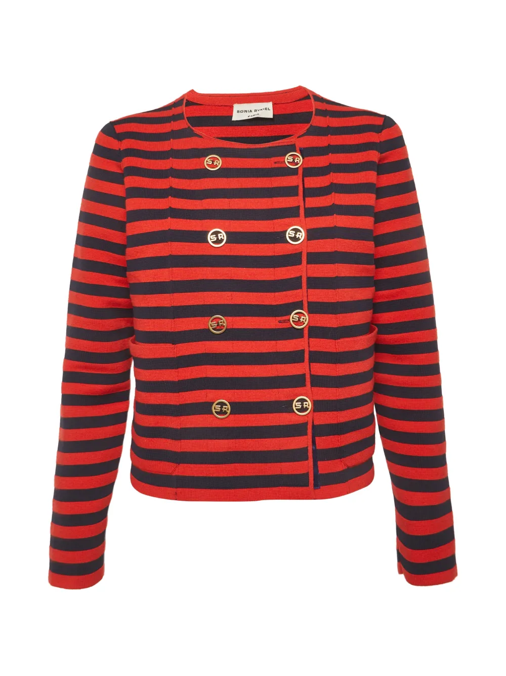 Sonia Rykiel Pre-Owned striped double-breasted jacket - Rosso