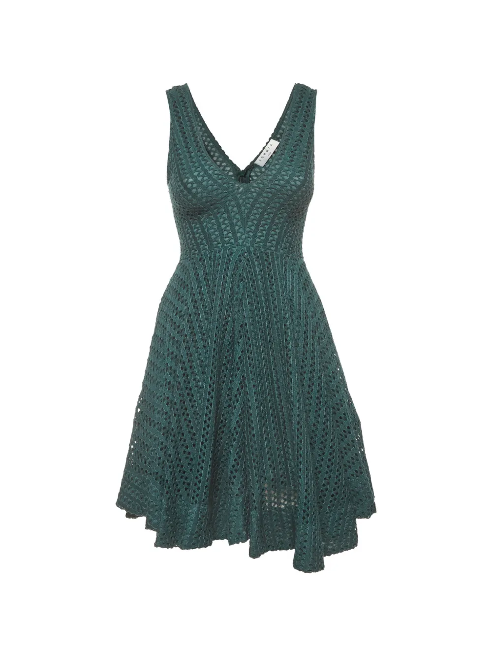 SANDRO crochet-knit midi dress - Verde
